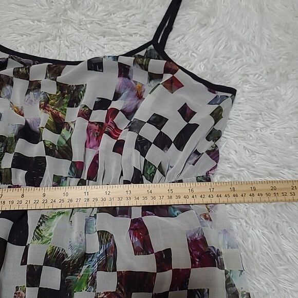 Lane Bryant Midi Dress Sleeveless Square Print Chiffon Multicolor 18/20 - Picture 10 of 11